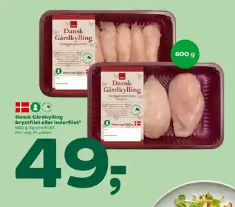 Dansk Gårdkylling brystfilet eller inderfilet