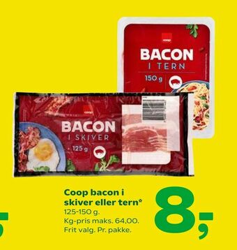 Coop 365 Coop bacon i skiver eller tern tilbud