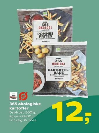 Coop 365 365 økologiske kartofler tilbud