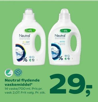 Neutral flydende vaskemiddel