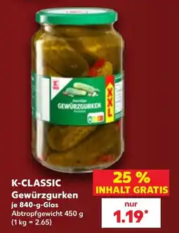 Kaufland DE K-classic gewürzgurken tilbud