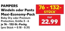 Kaufland DE Pampers Windeln oder Pants Maxi-Economy-Pack tilbud