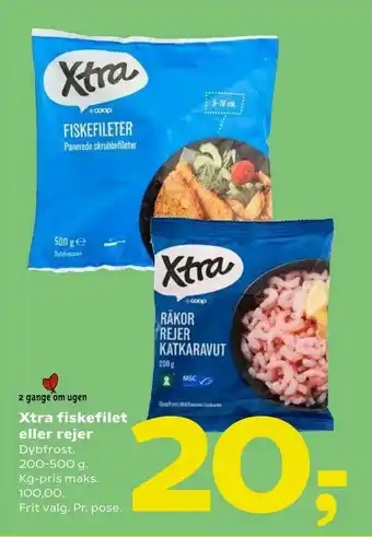 Coop 365 Xtra fiskefilet eller rejer tilbud