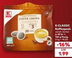 Kaufland DE K-classic kaffeepads tilbud