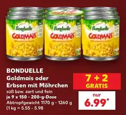 Kaufland DE Bonduelle Goldmais oder Erbsen mit Möhrchen tilbud