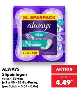 Kaufland DE Always Slipeinlagen tilbud