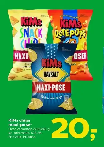 Coop 365 KiMs chips maxi-pose tilbud