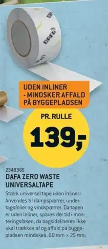 XL-BYG Dafa zero waste universaltape tilbud