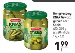 Citti Hengstenberg Knax Gewürzgurken oder Sticksi tilbud