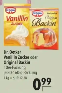 Citti Dr. Oetker Vanillin Zucker oder Original Backin tilbud