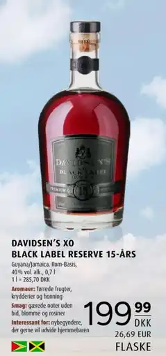 Scandinavian Park Davidsen's Xo Black Label Reserve 15-års tilbud