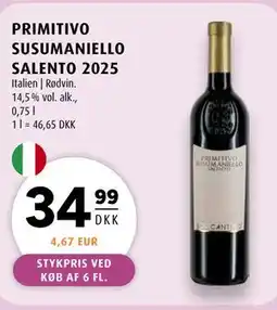Scandinavian Park PRIMITIVO SUSUMANIELLO SALENTO 2025 tilbud