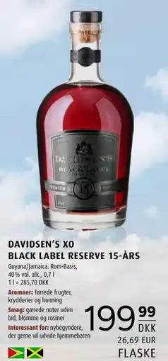 Scandinavian Park DAVIDSEN’S XO BLACK LABEL RESERVE 15-ÅRS tilbud
