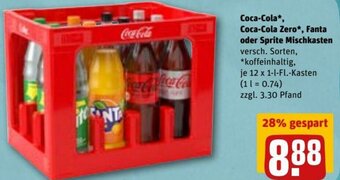 REWE DE Coca-Cola, Coca-Cola Zero, Fanta Oder Sprite Mischkasten tilbud
