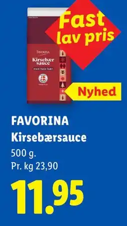 Lidl FAVORINA Kirsebærsauce tilbud