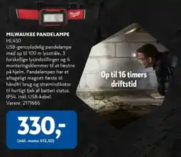 Davidsen Milwaukee pandelampe HL450 tilbud