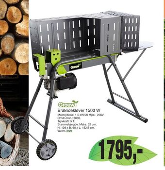 Harald Nyborg Brændekløver 1500 W tilbud