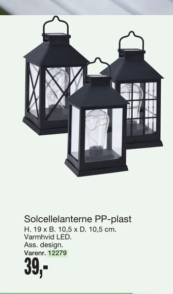 Harald Nyborg Solcellelanterne PP-plast tilbud