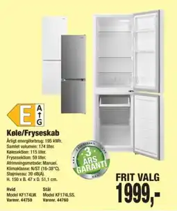 Harald Nyborg Køle/Fryseskab tilbud