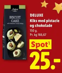Lidl Deluxe Kiks med pistacie og chokolade tilbud