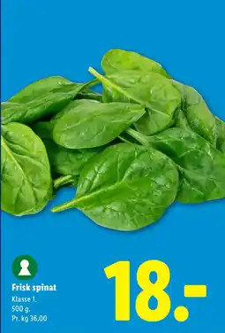 Lidl Frisk spinat tilbud