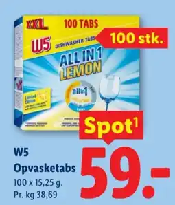 Lidl W5 Opvasketabs tilbud