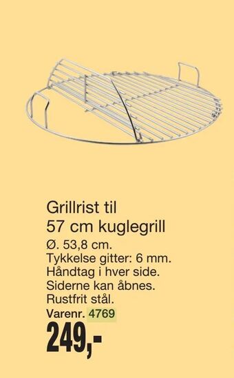 Harald Nyborg Grillrist til 57 cm kuglegrill tilbud