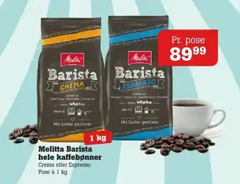 Poetzsch Padborg Melitta Barista hele kaffebønner tilbud