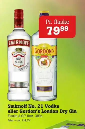 Poetzsch Padborg Smirnoff No. 21 Vodka eller Gordon's London Dry Gin tilbud