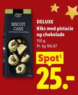 Lidl DELUXE Kiks med pistacie og chokolade tilbud