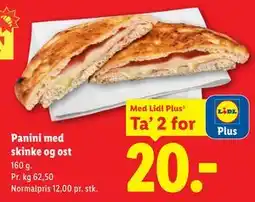 Lidl Panini med skinke og ost, App-pris tilbud