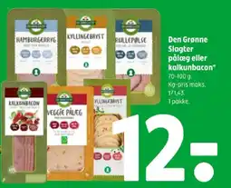 Coop 365 Den Grønne Slagter pålæg eller kalkunbacon tilbud