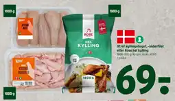 Coop 365 Xtra! kyllingebryst,-inderfilet eller Rose hel kylling tilbud