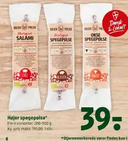 Coop 365 Højer spegepølse tilbud