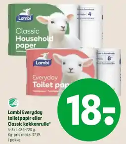 Coop 365 Lambi Everyday toilet paper eller Classic køkkenrulle tilbud