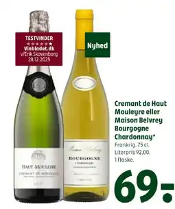 Coop 365 Cremant de Haut Mouleyre eller Maison Belvrey Bourgogne Chardonnay tilbud