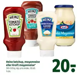 Coop 365 Heinz ketchup, mayonnaise eller Kraft mayonnaise tilbud