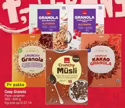 Fakta Tyskland Coop Granola / Crunchy Müsli tilbud