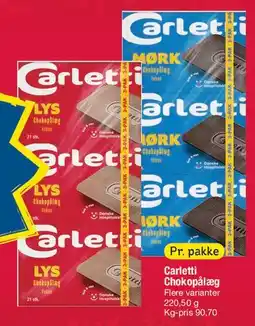 Fakta Tyskland Carletti Chokolade / Slik tilbud