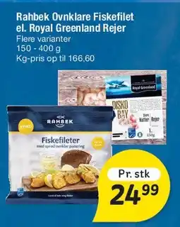 Fakta Tyskland Rahbek Ovnbagte Fiskefilet / Royal Greenland Rejer tilbud