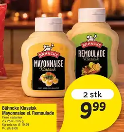 Fakta Tyskland Bähncke Klassisk Mayonnaise el. Remoulade tilbud