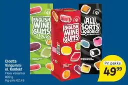 Fakta Tyskland Cloetta Vingummi / Konfekt tilbud
