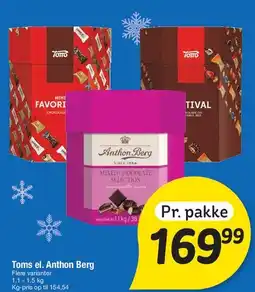 Fakta Tyskland Toms / Anthon Berg (gaveæsker) tilbud