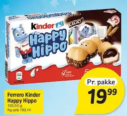 Fakta Tyskland Ferrero Kinder Happy Hippo tilbud