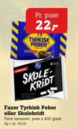 Poetzsch Padborg Fazer Tyrkisk Peber eller Skolekridt tilbud