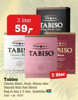 Poetzsch Padborg Tabiso Chenin Blanc, Rosé, Shiraz eller Smooth Rich Red Blend tilbud