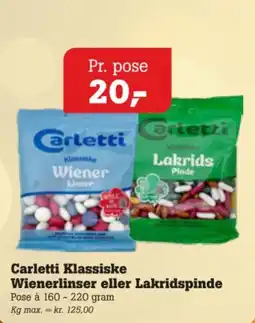 Poetzsch Padborg Carletti Klassiske Wienerliner eller Lakridspinde tilbud