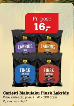 Poetzsch Padborg Carletti Makulaku Finsk Lakrids tilbud