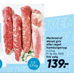 Bilka Mørbrad af gris eller røget hamburgerryg tilbud