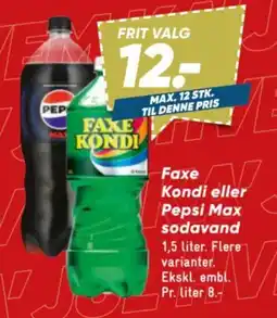 Bilka Faxe Kondi eller Pepsi Max sodavand tilbud